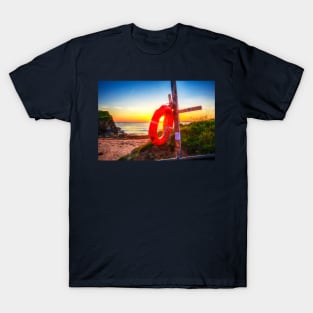 Red Life Buoy Ring At Sunset T-Shirt